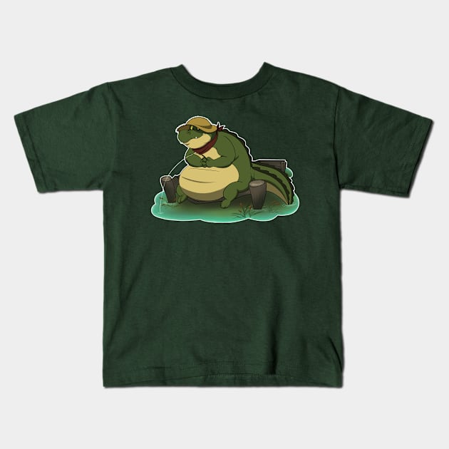 Bayou Gator 2 Kids T-Shirt by JoshStevensIllustration